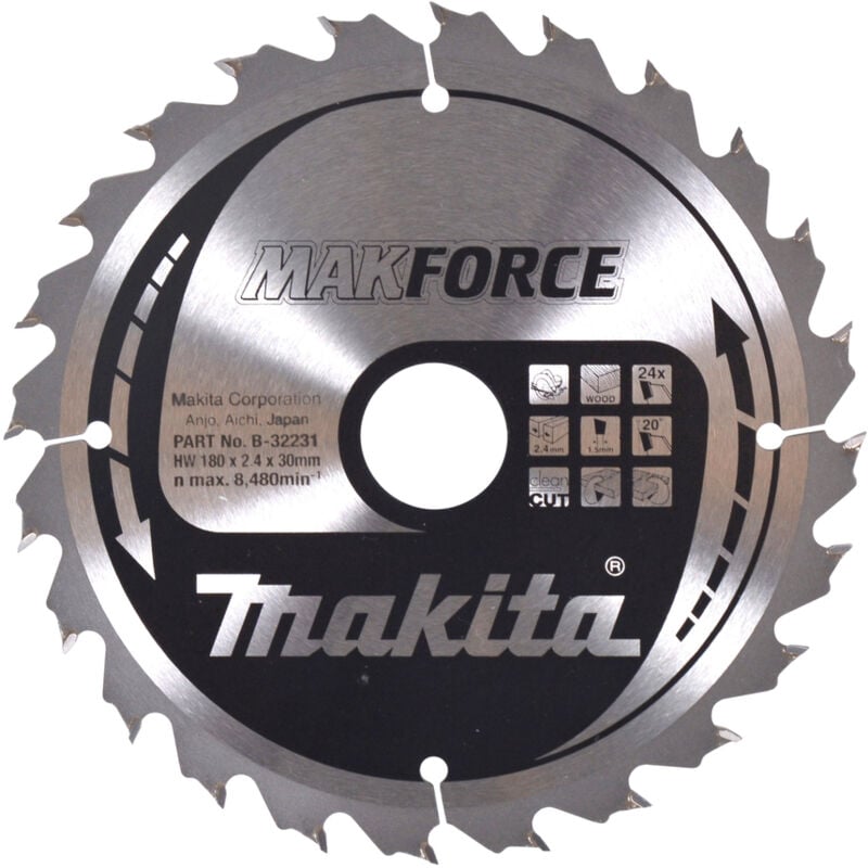foto del prodotto makita b 32231 lama sega circolare makforce t.c.t. 180x30mm 24t legno