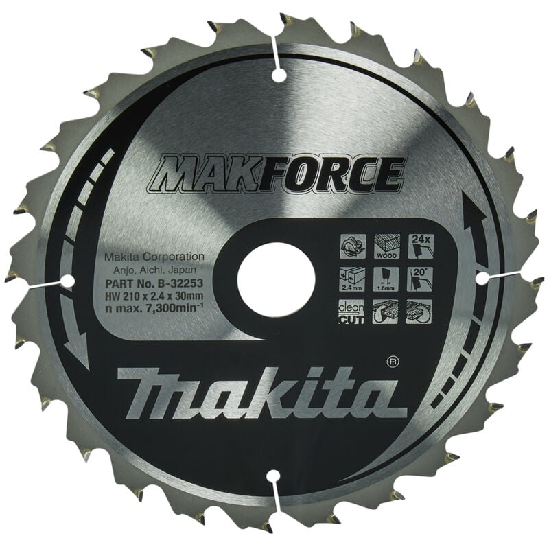 foto del prodotto makita b 32253 lama sega circolare makforce t.c.t. 210x30mm 24t legno