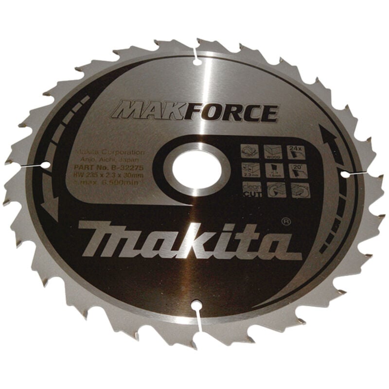 foto del prodotto makita b 32275 lama sega circolare makforce t.c.t. 235x30mm 24t legno