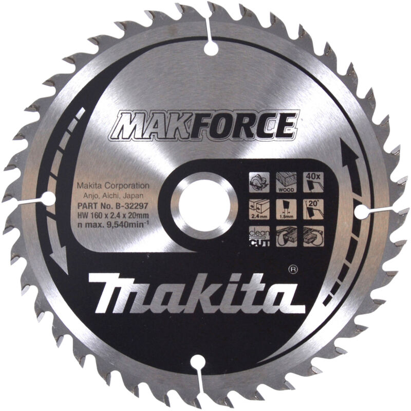 foto del prodotto makita b 32297 lama sega circolare makforce t.c.t. 160x20mm 40t legno