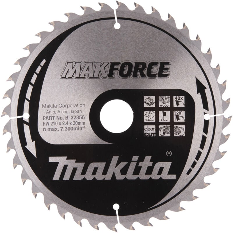 foto del prodotto makita b 32356 lama sega circolare makforce t.c.t. 210x30mm 40t legno