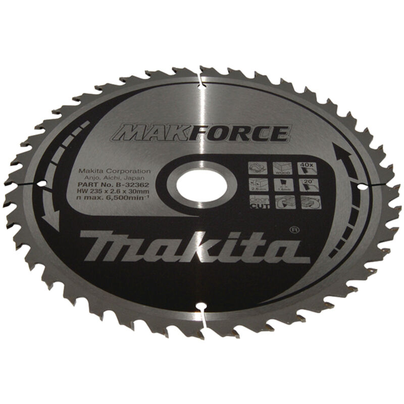 foto del prodotto makita b 32362 lama sega circolare makforce t.c.t. 235x30mm 40t legno