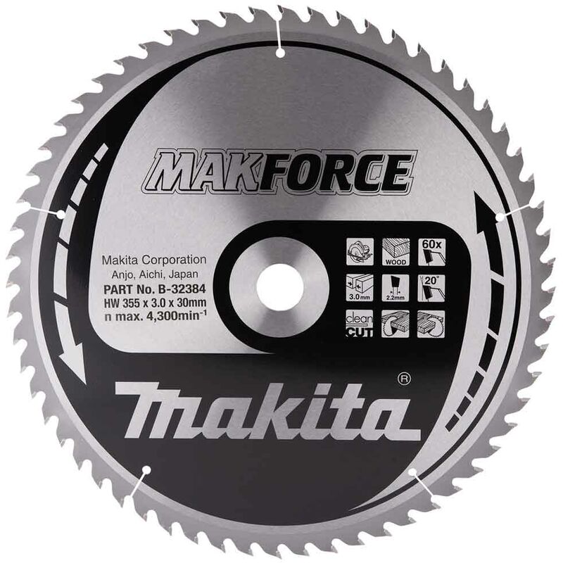 foto del prodotto makita b 32384 lama makforce tct 355x30mm 60t