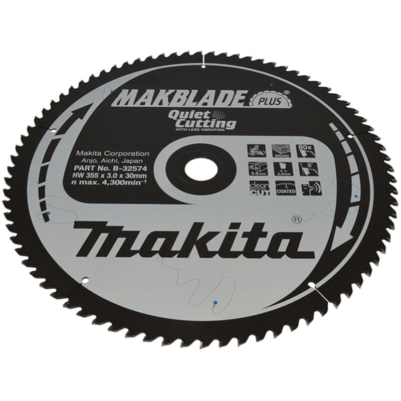 foto del prodotto makita b 32574 lama sega circolare makblade tct 355x30mm 80t legno