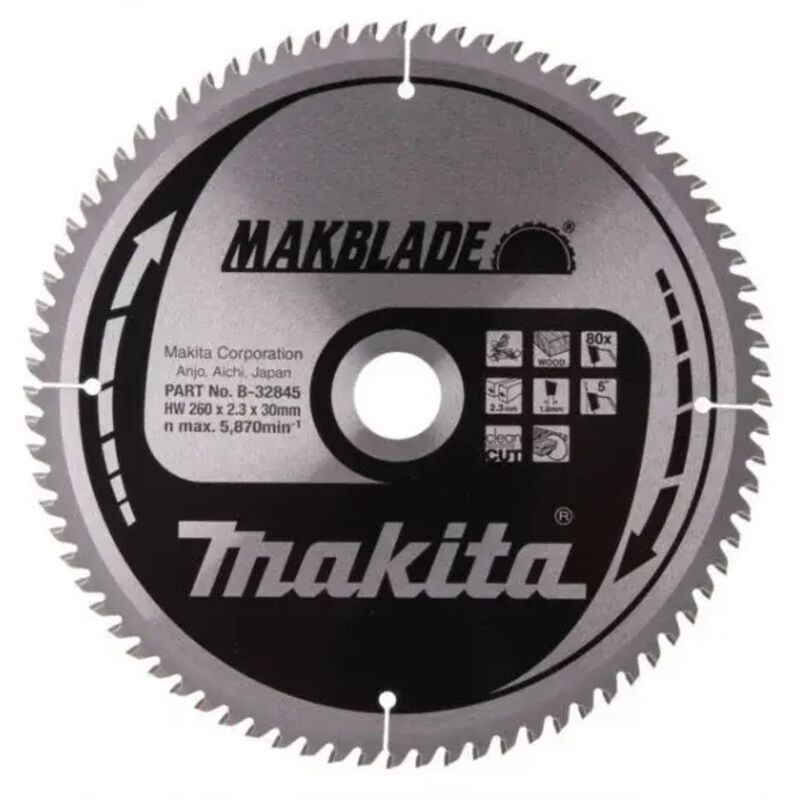 foto del prodotto makita b 32845 makblade lama tct per troncatrici 260x30 per legno