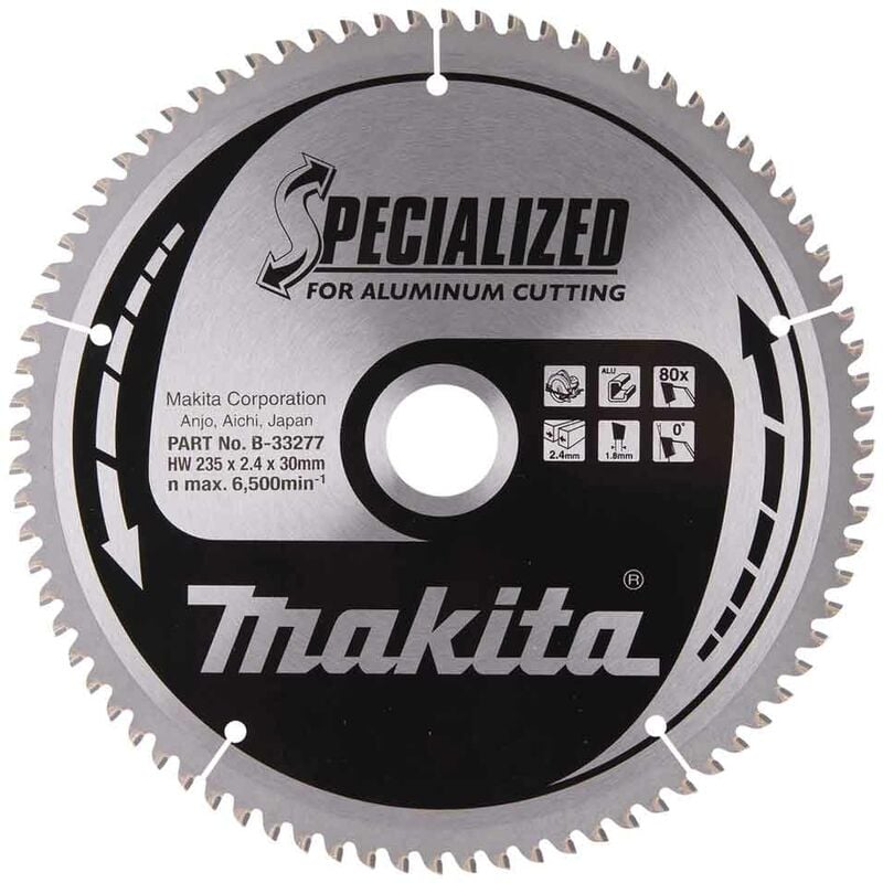 foto del prodotto makita b 33277 lama specialized alluminio t.c.t. 235x30mm 80t