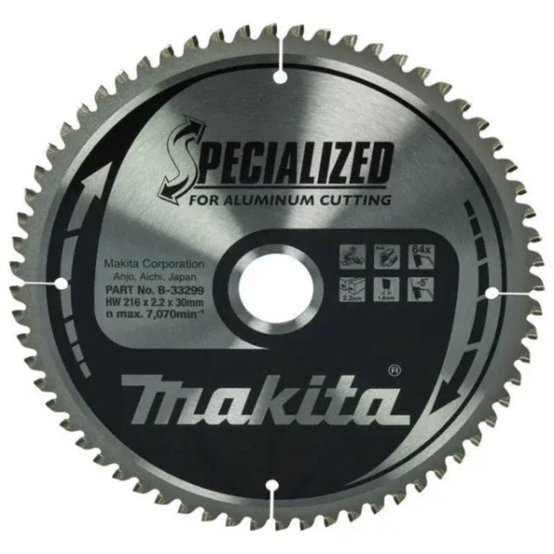 foto del prodotto makita b 33299 specialized lama tct per troncatrici 216x30 mm per alluminio