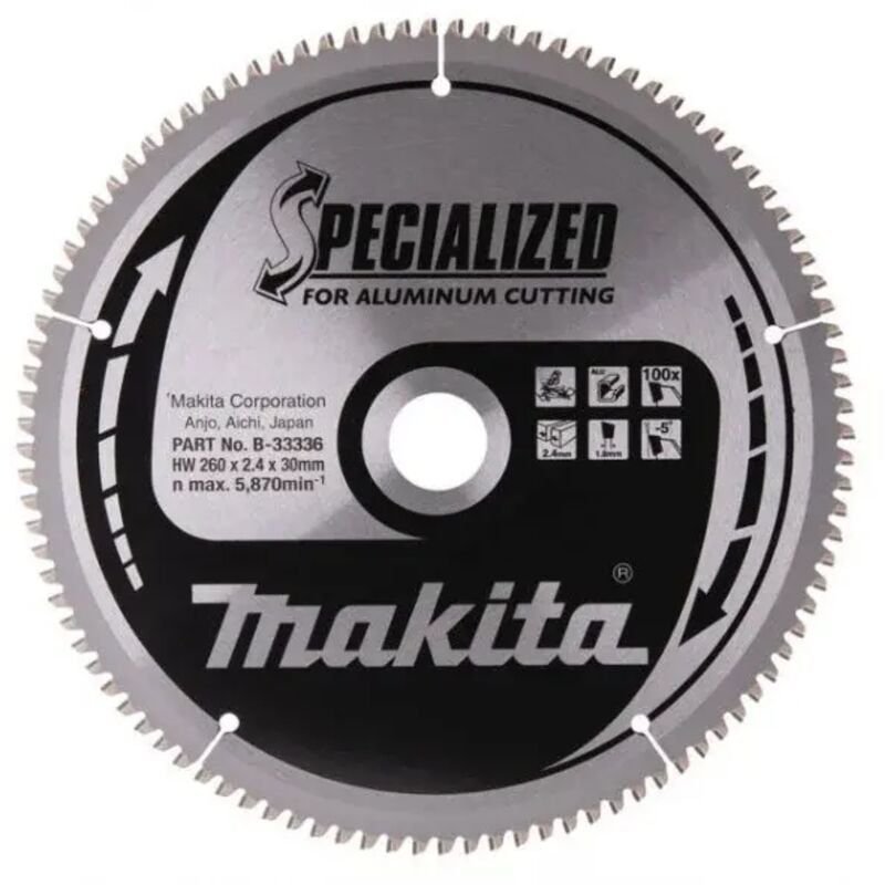 foto del prodotto makita b 33336 specialized lama tct per troncatrici 260x30 mm per alluminio