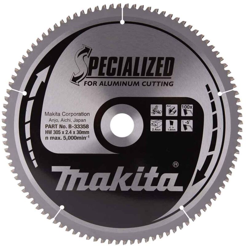 foto del prodotto makita b 33358 lama specialized alluminio t.c.t. 305x30mm 100t