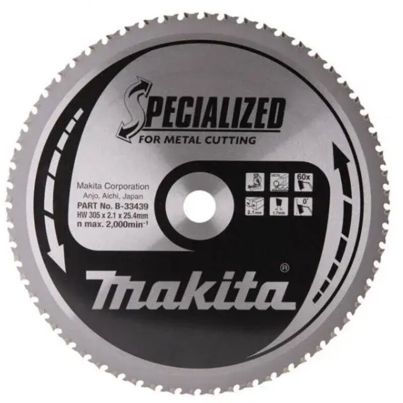 foto del prodotto makita b 33439 specialized lama per troncatrici 305x25,4 mm per acciaio dolce