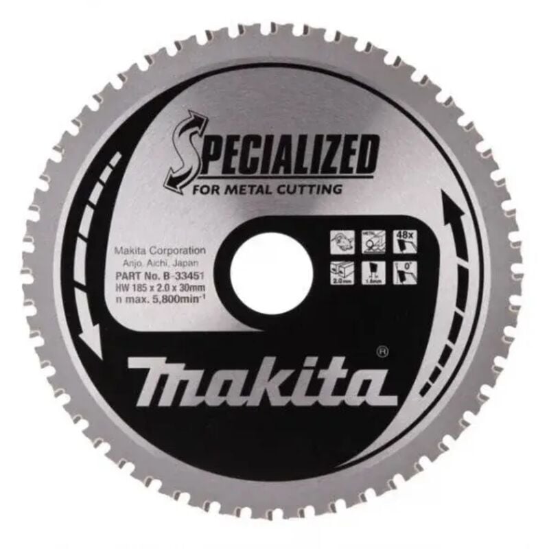 foto del prodotto makita b 33451 specialized lama per seghe circolari 185x30 mm per acciaio sottile