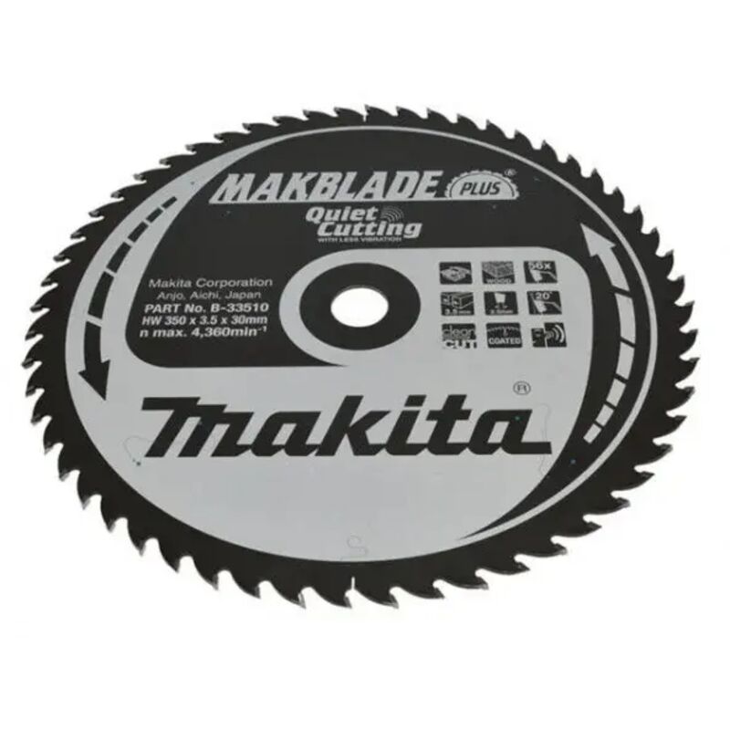 foto del prodotto makita b 33510 makblade plus lama tct per seghe da banco 350x30 mm per legno
