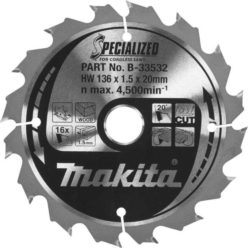 foto del prodotto makita b 33532 lama specializzata 136x20x16z