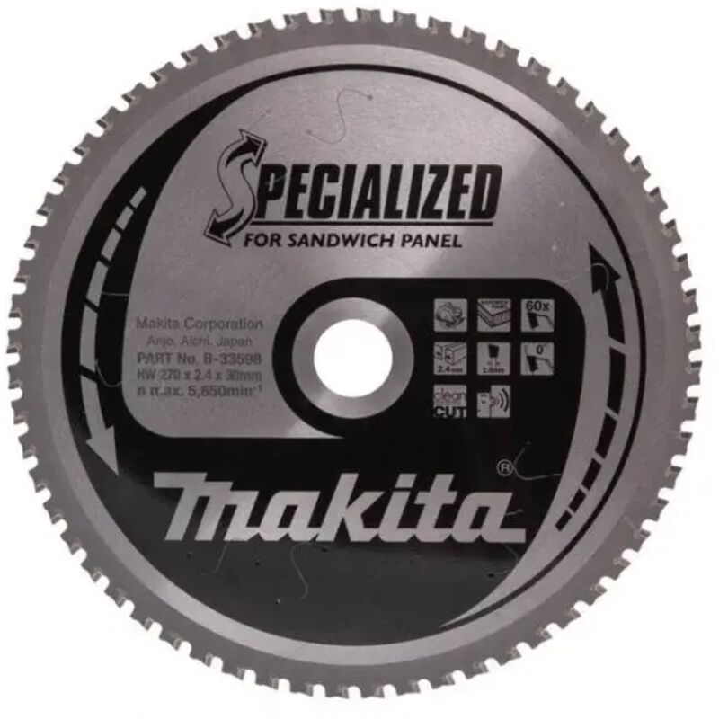 foto del prodotto makita b 33598 specialized lama per seghe circolari 270x30 mm taglio pannelli sandwich