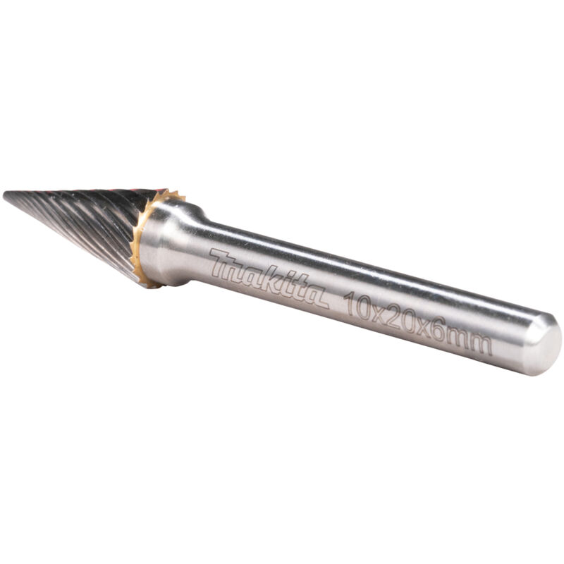 foto del prodotto makita b 52831 fresa cono appuntito 10x20 mm 6 mm 3 8x3 4 1 2 dente singolo