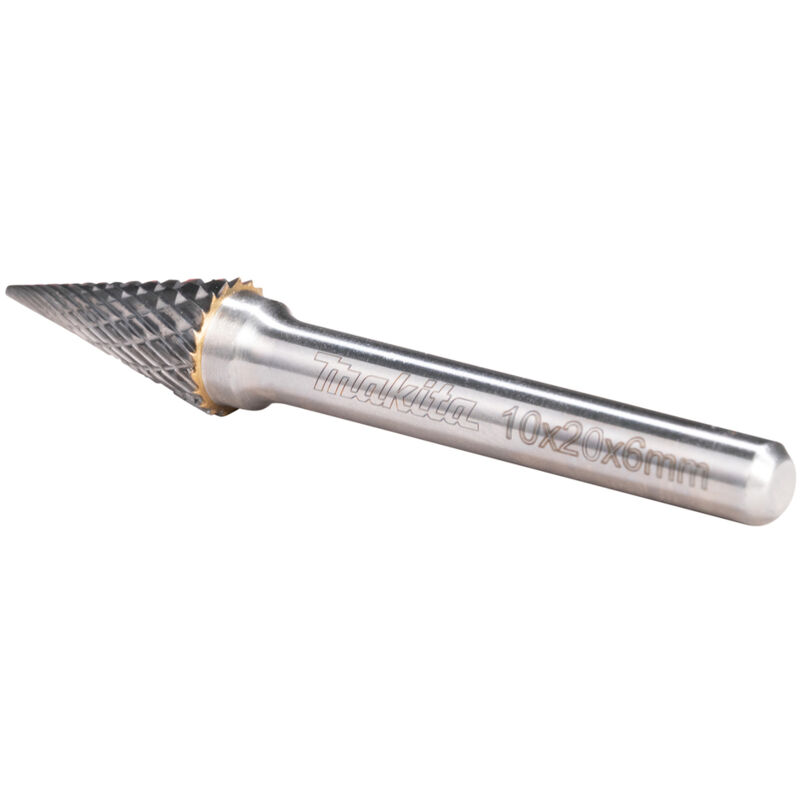 foto del prodotto makita b 52847 fresa cono appuntito 10x20 mm 6 mm 3 8x3 4 1 2 dente a croce