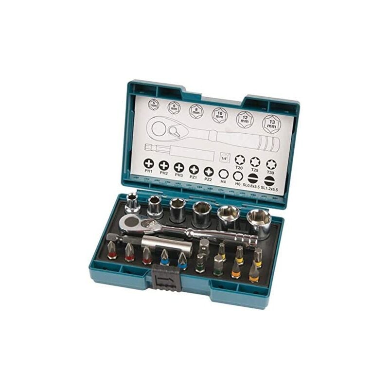 foto del prodotto makita b 54081 set di chiavi a cricchetto 21p , multicolore