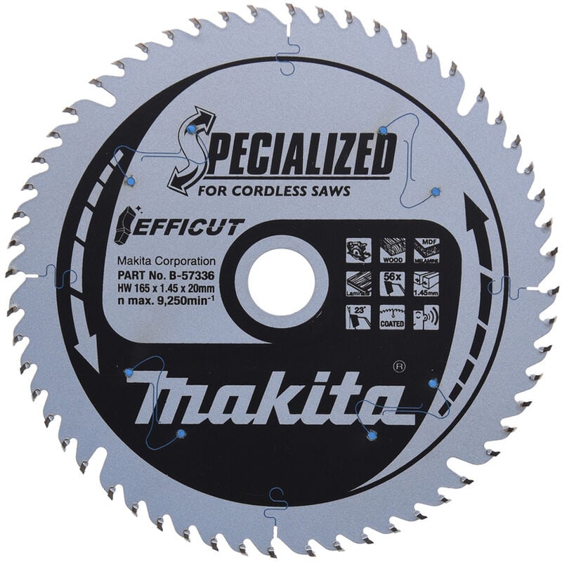 foto del prodotto makita b 57336 disco per seghe circolari 165mm