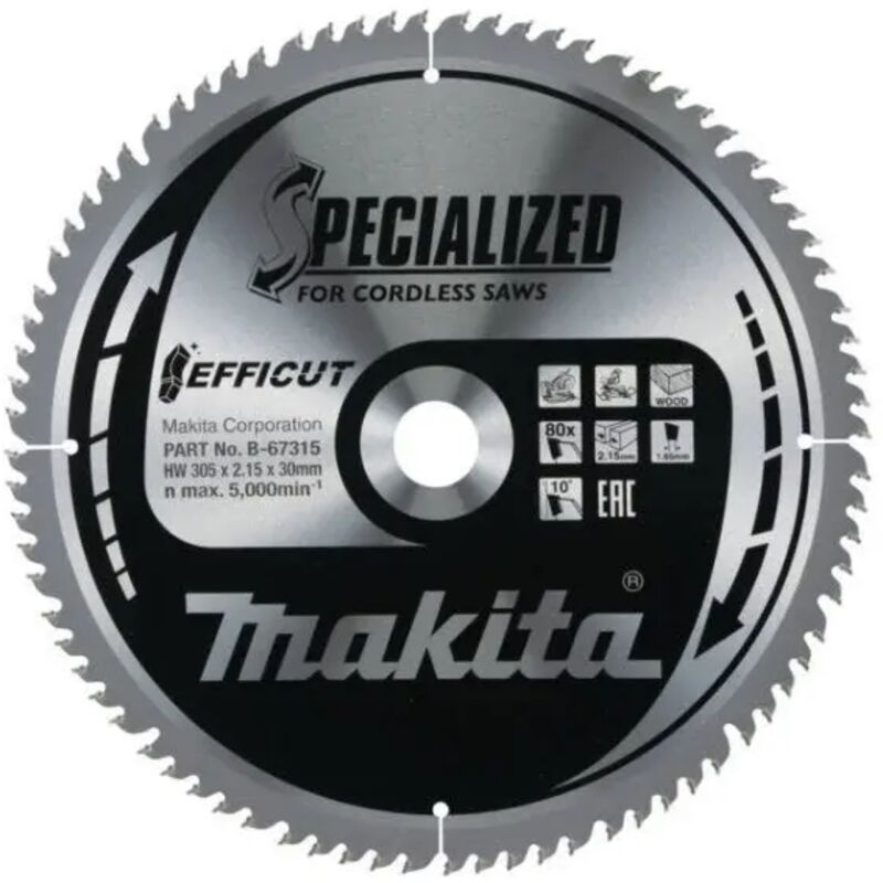 foto del prodotto makita b 67315 efficut lama per troncatrice 305x30 mm per legno