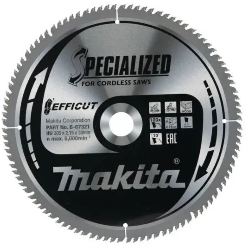 foto del prodotto makita b 67321 efficut lama per troncatrice 305x30 mm per legno