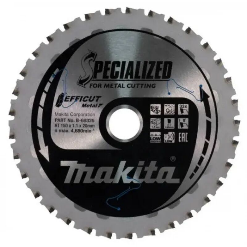 foto del prodotto makita b 69325 efficut lama per troncatrice 150x20 mm per metallo