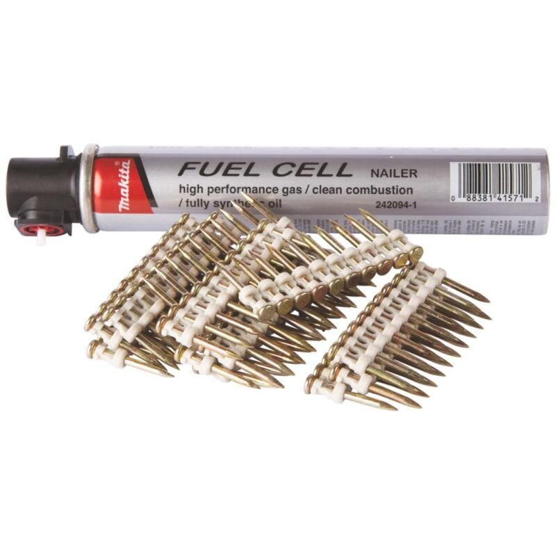 foto del prodotto makita chiodi per calcestruzzo 2,6 x 30 mm, 1.000 pz. con cartuccia a gas calcestruzzo 2,6 x 30 mm 1.000 pz.