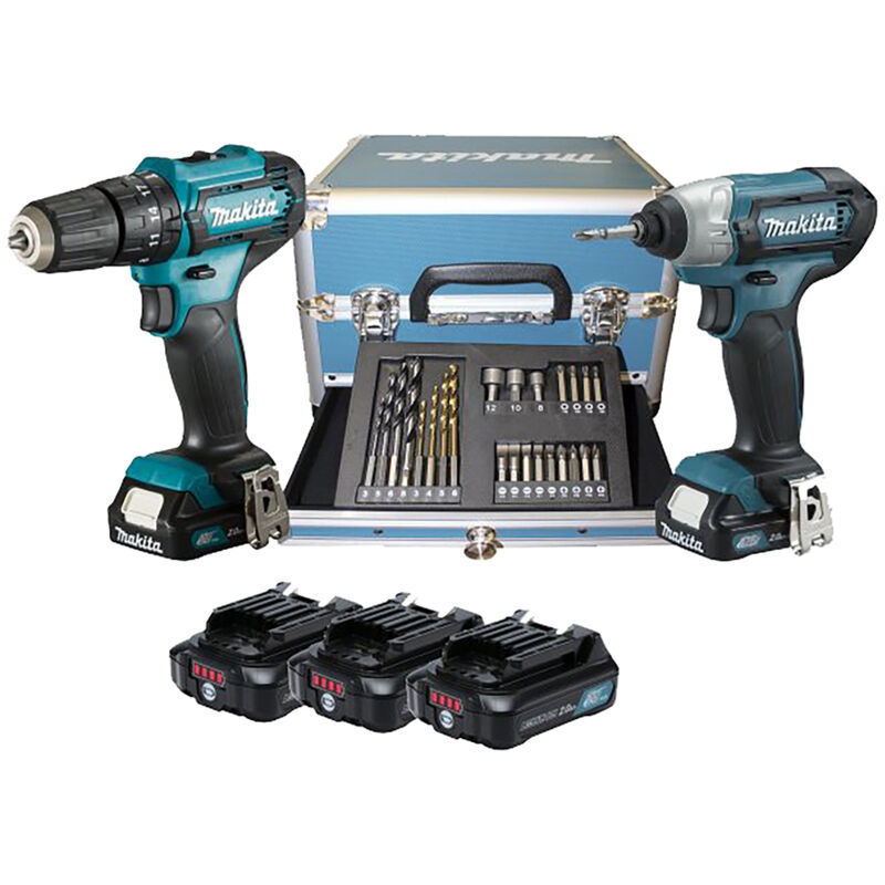 foto del prodotto makita clx228sax2 kit trapano e avvitatore impulsi 12v 3x2,0ah valigia accessori