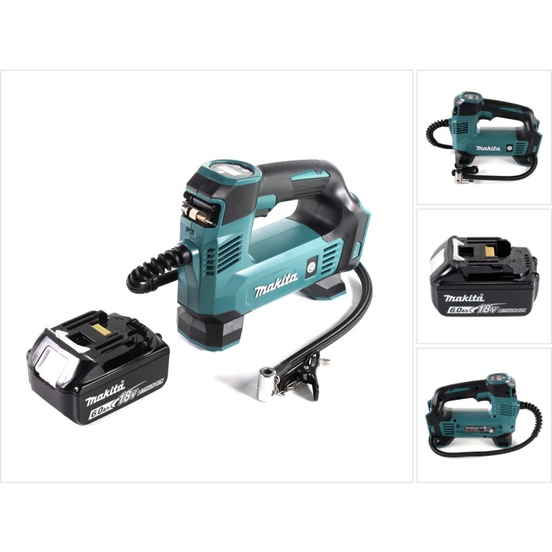 foto del prodotto makita compressore a batteria dmp 180 g1 18 v 8,3 bar 1x batteria 6,0 ah senza caricabatterie