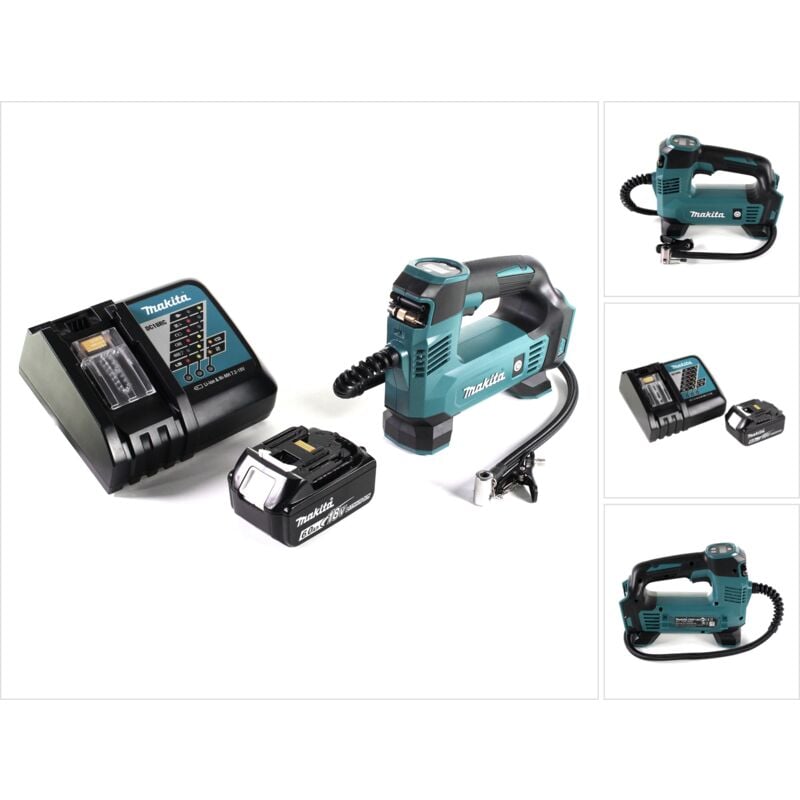 foto del prodotto makita compressore a batteria dmp 180 rg1 18 v 8,3 bar 1x batteria 6,0 ah caricatore