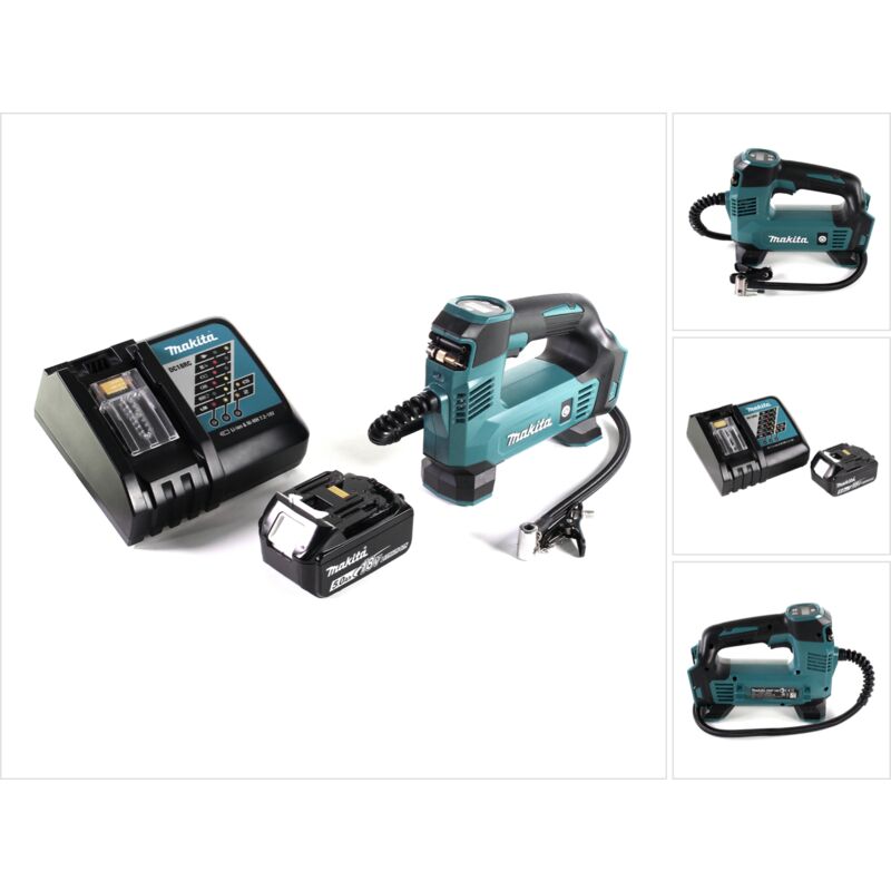 foto del prodotto makita compressore a batteria dmp 180 rt1 18 v 8,3 bar 1x batteria 5,0 ah caricatore