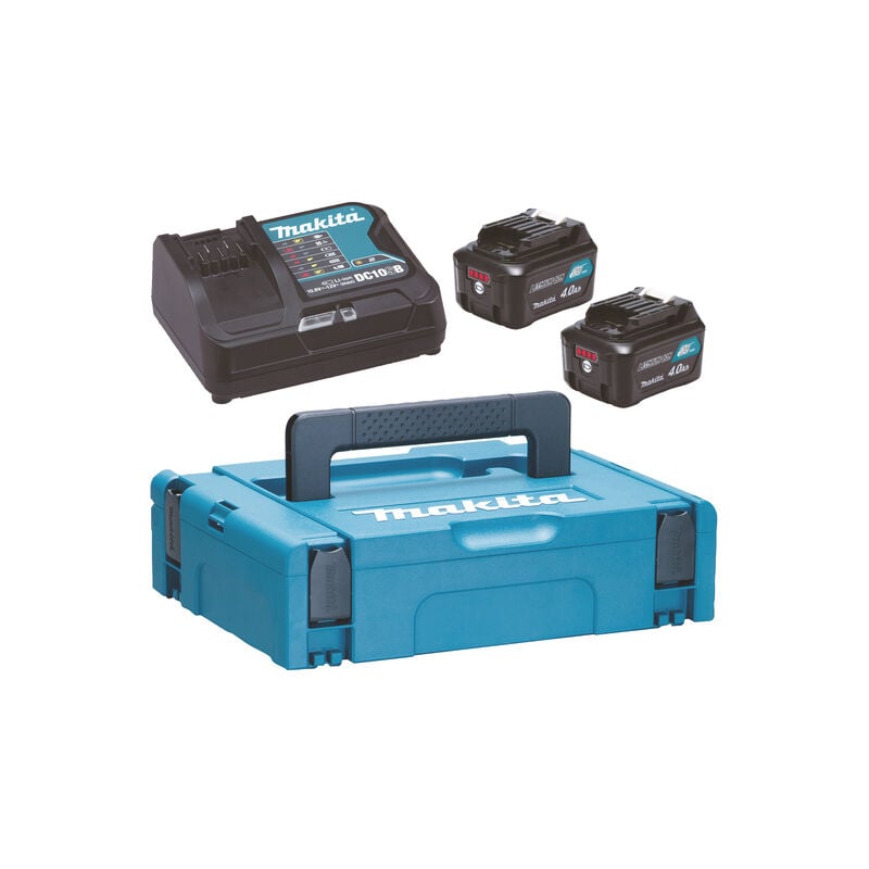 foto del prodotto makita confezione 2 batterie bl1041b dc10sa makpac 197641 2