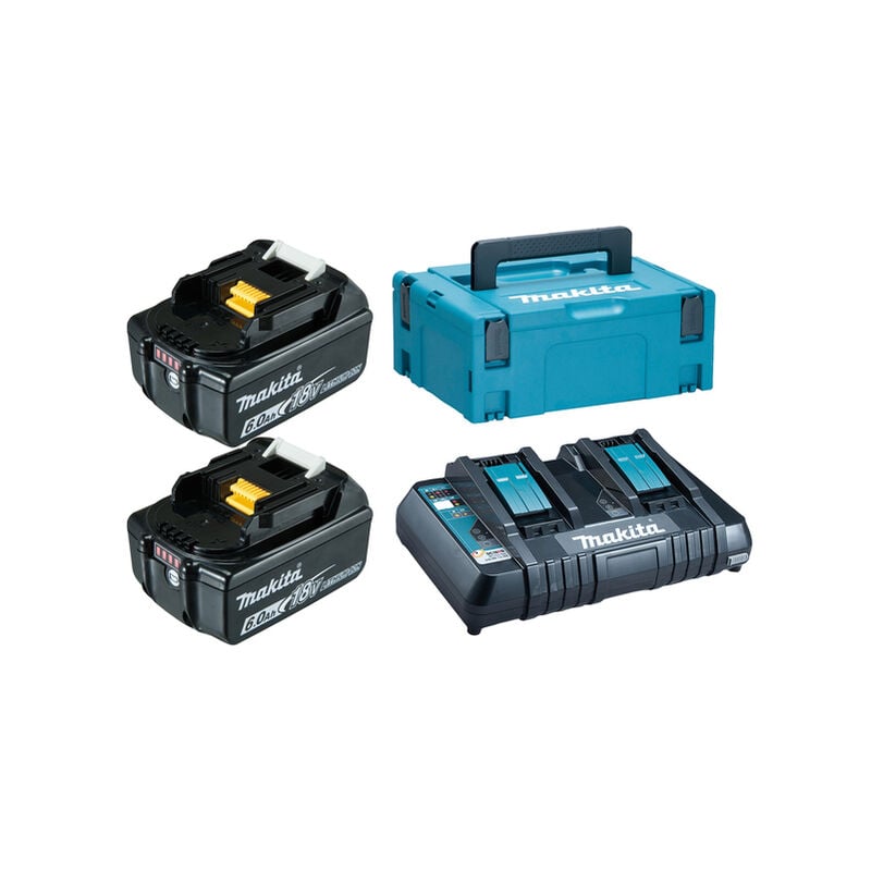 foto del prodotto makita confezione 2 batterie bl1860b dc18rd makpac 198077 8