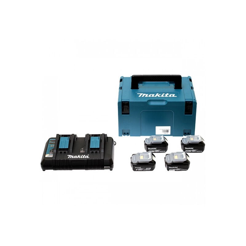foto del prodotto makita confezione 4 batterie bl1840b 1 x dc18rd makpac 197503 4