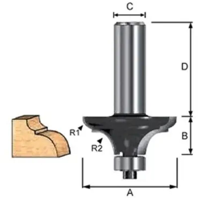foto del prodotto makita d 11704 fresa a profilo classico con gambo 8 mm