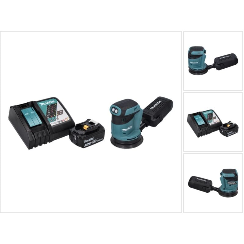 foto del prodotto makita dbo 180 rf1 levigatrice eccentrica a batteria 18 v 125 mm 1x batteria 3,0 ah caricatore