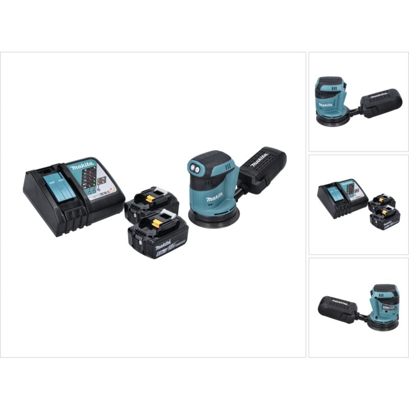 foto del prodotto makita dbo 180 rg 18 v levigatrice eccentrica a batteria da 125 mm 2 batterie da 6,0 ah caricabatterie