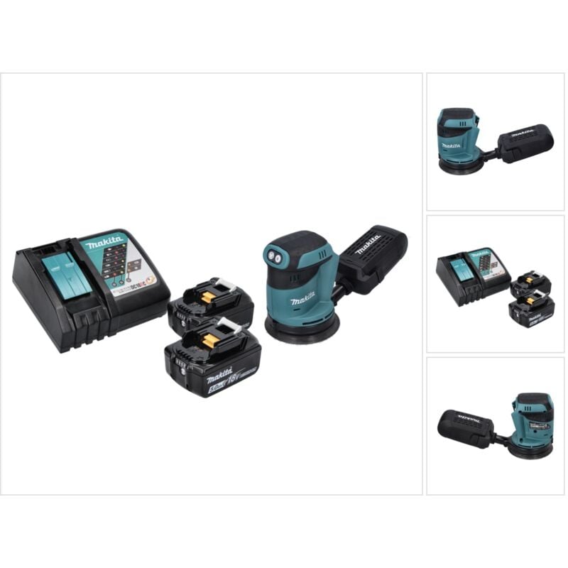 foto del prodotto makita dbo 180 rt 18 v levigatrice eccentrica a batteria da 125 mm 2 batterie da 5,0 ah caricabatterie