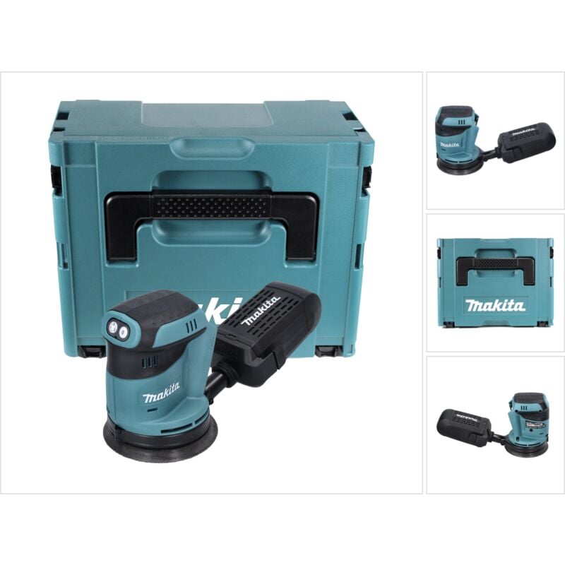 foto del prodotto makita dbo180zj levigatrice orbitale a batteria 125mm 18v set makpac senza batteria, senza caricabatteria