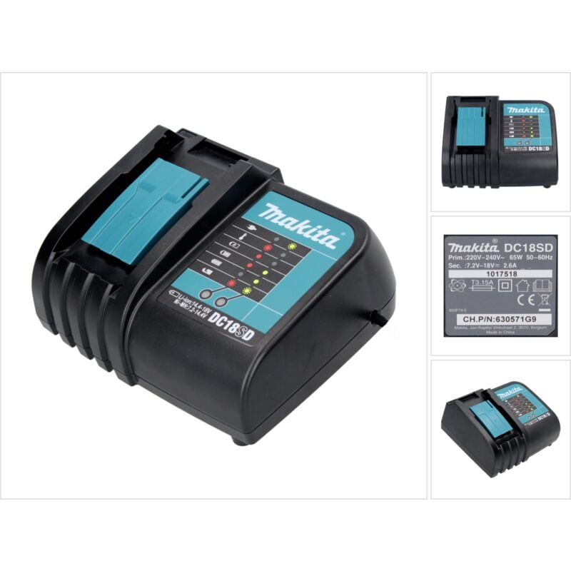 foto del prodotto makita dc 18 sd caricabatterie 7,2 v 18 v per batterie li ion 194533 6 