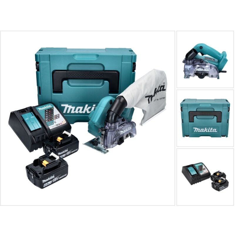 foto del prodotto makita dcc 500 rgj sega diamantata a batteria 125 mm brushless 18v 2x batterie 6,0ah caricabatterie valigetta makpac
