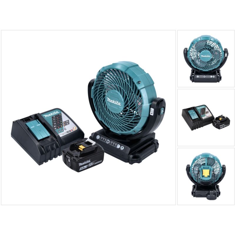 foto del prodotto makita dcf 102 rt1 ventilatore a batteria 18 v 18 cm 1x batteria 5,0 ah caricabatterie