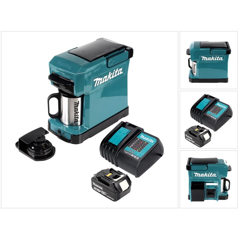 foto del prodotto makita dcm 501 rt macchina da caff a batteria portatile 1x batteria 5,0 ah e caricabatterie
