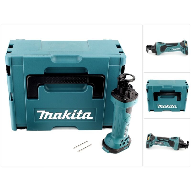 foto del prodotto makita dco 180 zj rifilatore per cartongesso a batteria 18 v in valigetta makpac senza batteria, senza caricabatterie