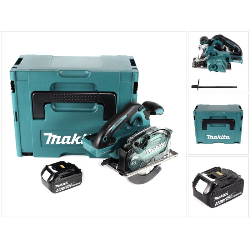 foto del prodotto makita dcs 553 m1j sega circolare a batteria per metallo 18v 150 mm brushless 1x batteria 4,0ah makpac senza caricabatterie