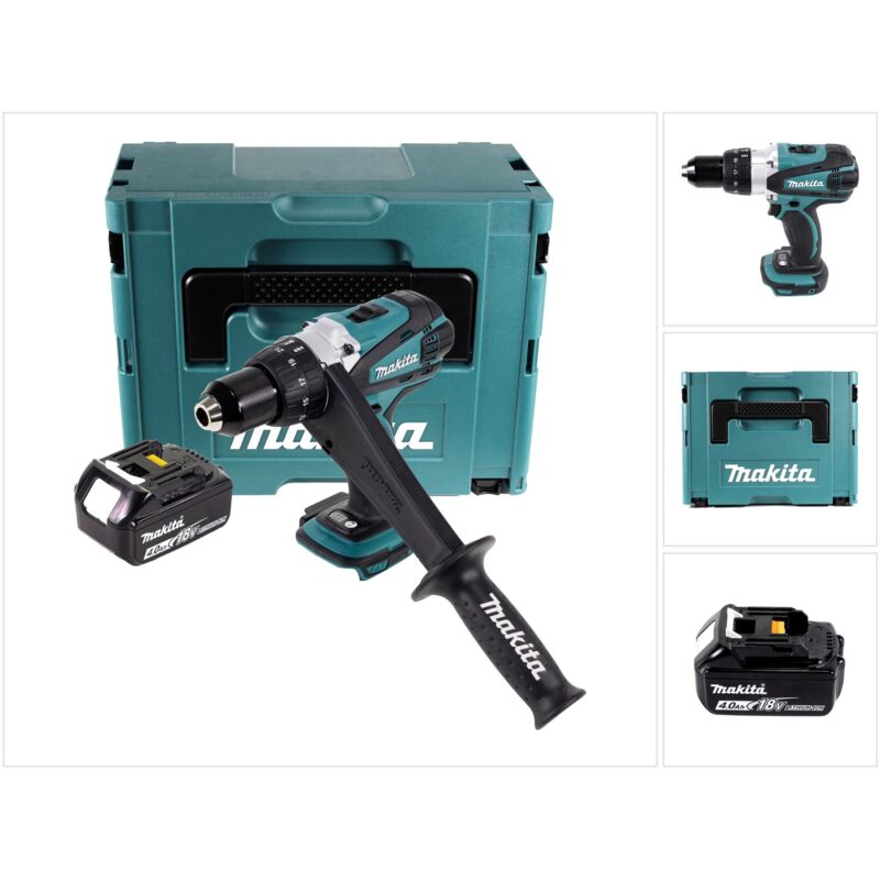 foto del prodotto makita ddf 458 m1j trapano avvitatore a batteria 18v 91nm 1x batteria 4,0 ah valigetta makpac senza caricabatterie