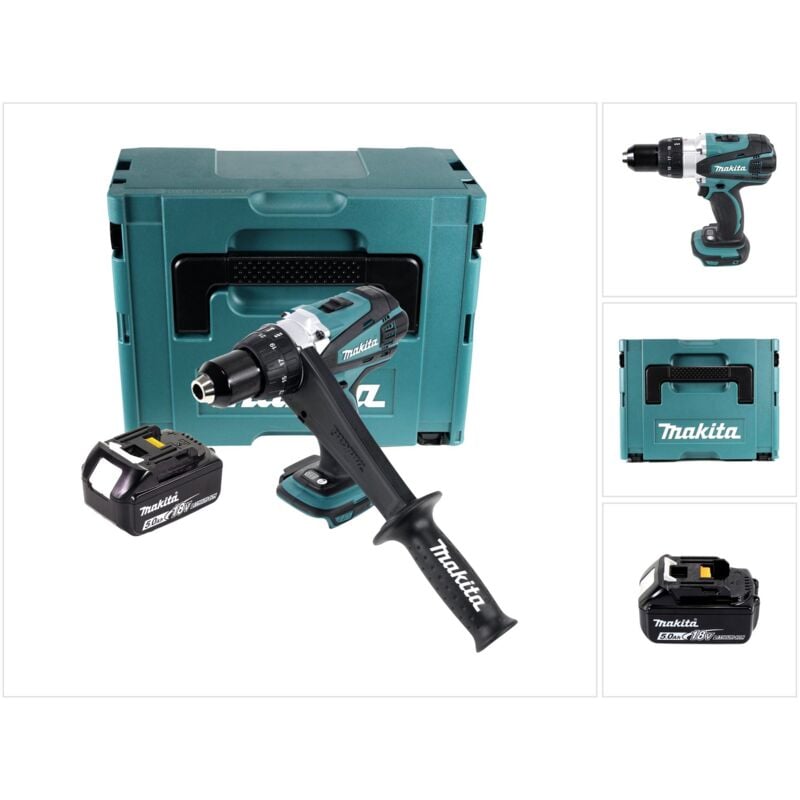 immagine 0 del prodotto makita ddf 458 t1j trapano avvitatore a batteria 18v 91nm 1x batteria 5,0 ah valigetta makpac senza caricabatterie