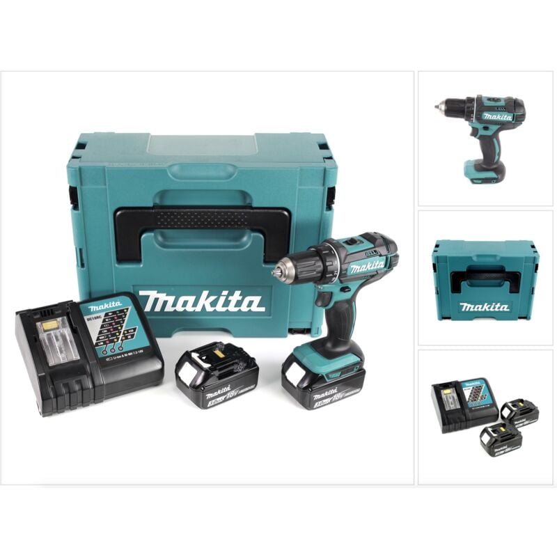 foto del prodotto makita ddf 482 rfj trapano avvitatore a batteria 18v 62nm in valigetta makpac 2 2x batterie 3,0 ah caricabatterie