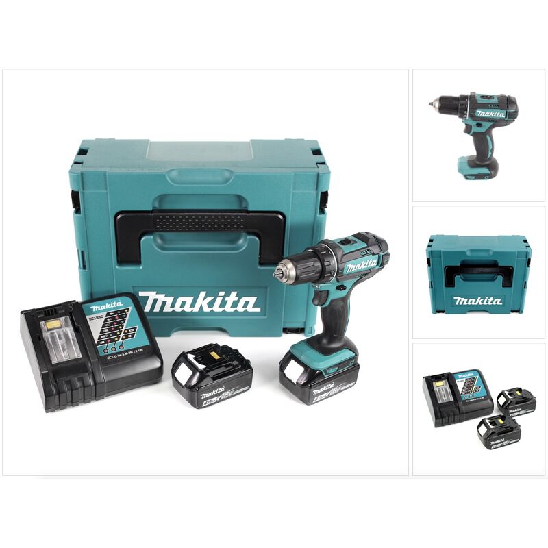 foto del prodotto makita ddf 482 rmj trapano avvitatore a batteria 18v in valigetta makpac 2x batterie 4,0 ah caricabatterie