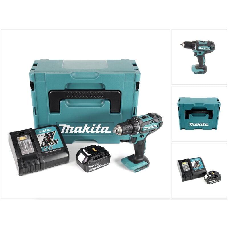 foto del prodotto makita ddf 482 rt1j trapano avvitatore a batteria 18v in valigetta makpac 1x batteria 5,0 ah caricabatterie