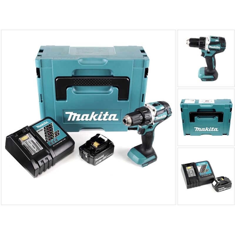 foto del prodotto makita ddf 484 rt1j trapano avvitatore a batteria senza spazzole 18v 54nm 1x batteria 5,0ah caricabatterie in makpac